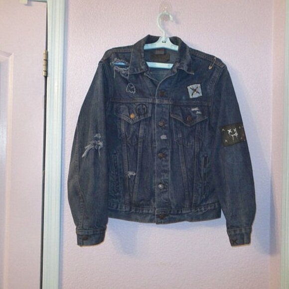 90s Vtg Levis Jacket Mens Size S Jean Denim Trucker Ghost Y2K Grunge USA Made - Picture 2 of 12